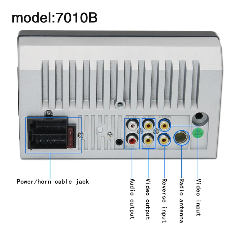 Ветоу 2Din 7010B 7-дюймовый автомобильный мультимедийный плеер Stereo Bluetooth Radio audio Touch Screen авторадио с задним видом рулевого колеса.