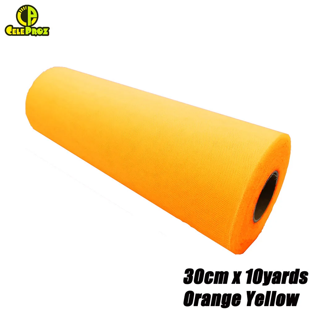 30cm Orange Yellow 30 см 100 ярдов белый тюль рулон Тюль органза Ткань DIY открытый свадьба день рождения Alise Runner центральные украшения принадлежности - Цвет: 30cm Orange Yellow
