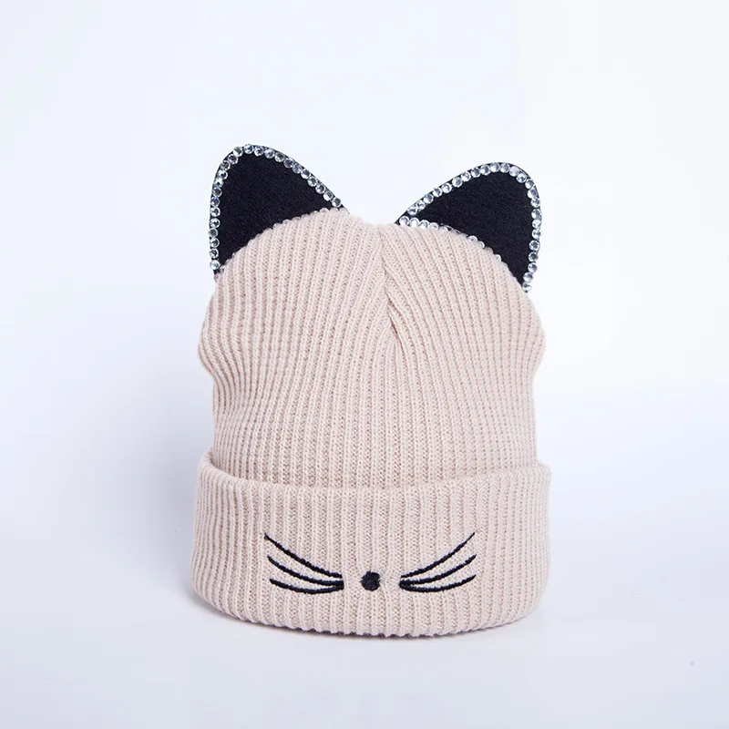 Новая вышитая шапка с надписью Meow зимняя хлопковая для мужчин и женщин теплая
