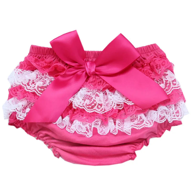 Кружевные шаровары с оборками для маленьких девочек юбка подгузников шорты