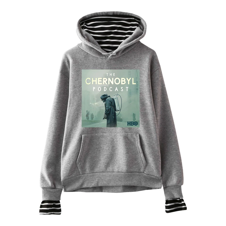 Hot Chernobyl Women Fake Two Piece Hoodie Hoody 2019 Street Popular Winter Sweatshirt Women's Harajuku Hooded Hoodies Plus Size | Женская