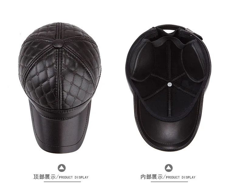 Теплая зимняя обувь из кожи и меха Бейсбол Кепки уха Защитите Snapback шляпа для Для женщин высокое качество зимняя шапка для Для мужчин Solid Россию hat