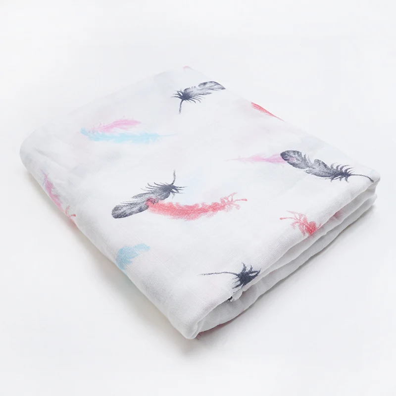 feather Muslinlife/ стиль; однотонное одеяло для новорожденных; детское одеяло для пеленания; одеяло из бамбукового хлопка; Прямая поставка - Цвет: feather