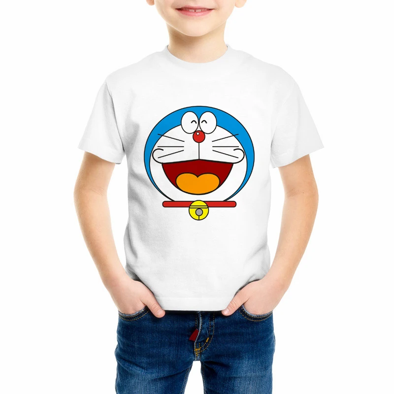 Детская футболка Doraemon с японским аниме летние футболки короткими рукавами для