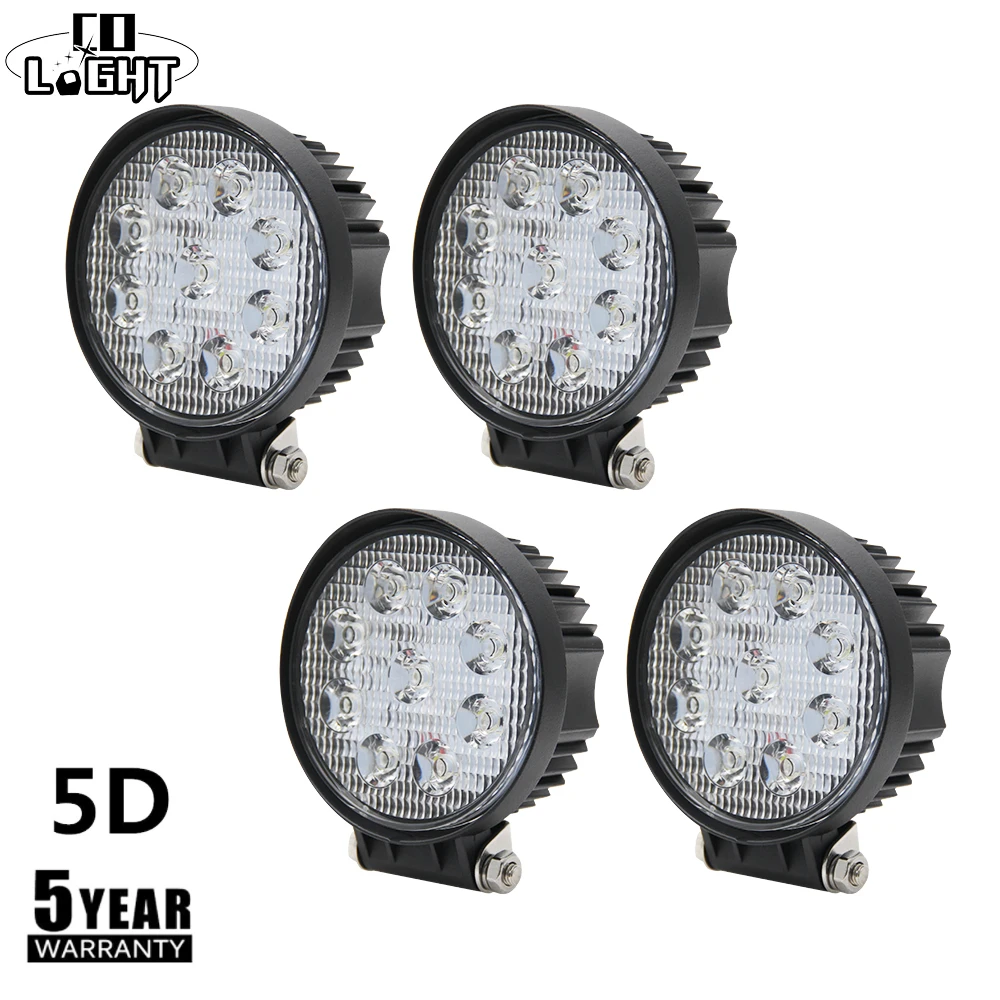 

CO LIGHT 4.3" 5D Offroad Led Work Lamp 27W Flood Spot Combo Beam LED Working Driving Lights 12V For Lada ATV 4x4 Truck Tractor