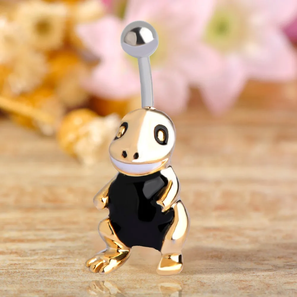 Эмалированная золотистая брюшная пуговица с черепахой для летнего пляжа, женские украшения для пирсинга.