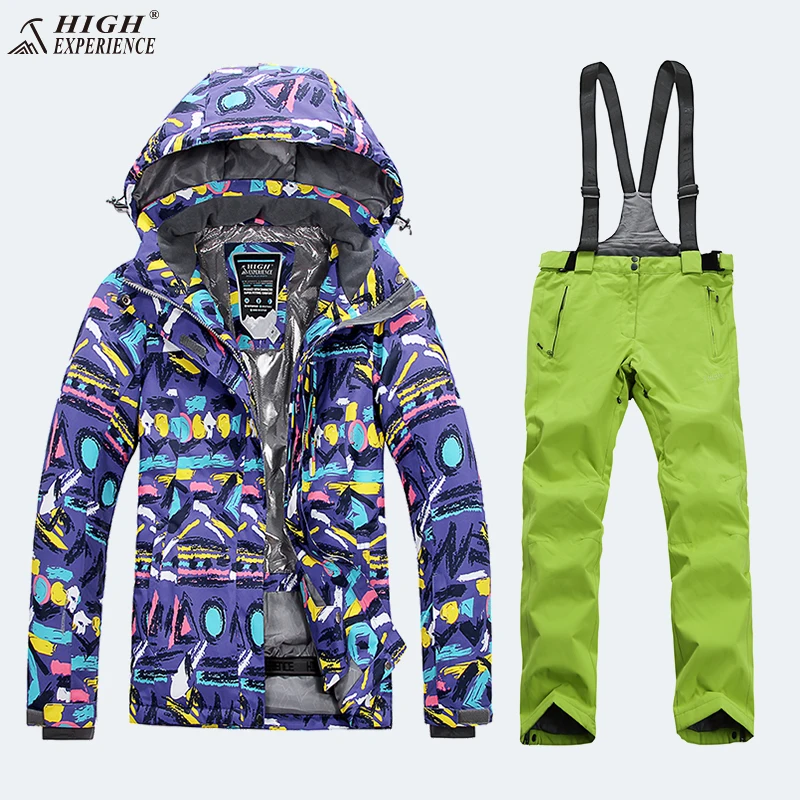 Ski Suit Women Winter Jackets Ladies Snowboard Set Snow Clothes Colorful Skiing And Snowboarding Waterproof Windbreaker Warm | Спорт и