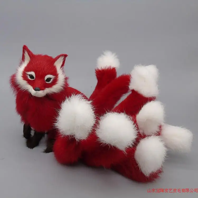 

Имитация red fox полиэтилен и мех лиса модель Забавный подарок около 35 см x 18 см