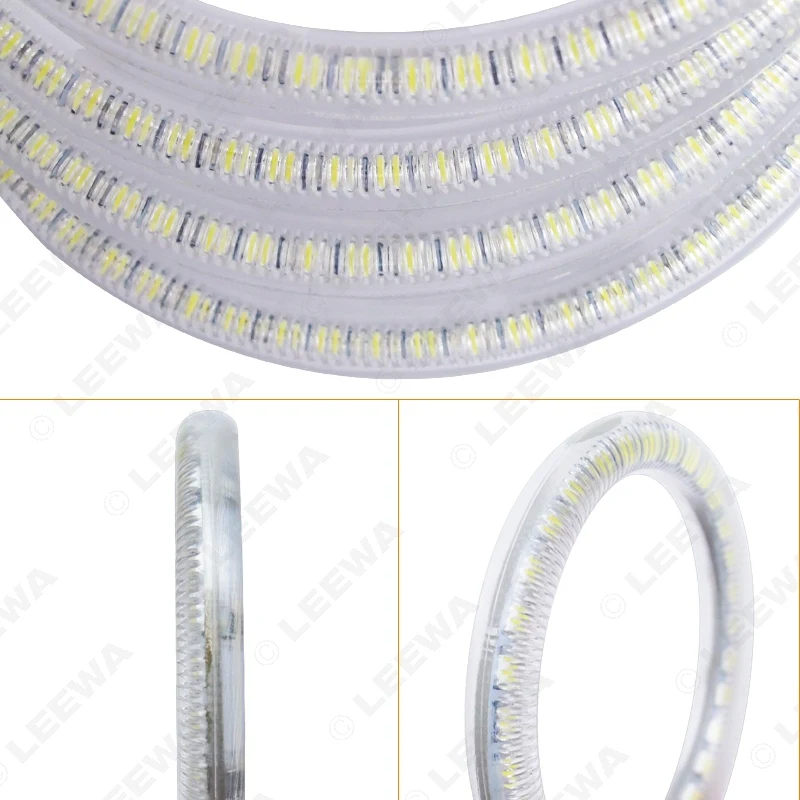 LEEWA 2X80 мм Автомобильные светодиодные галогенные кольца ангельские глазки DRL фара