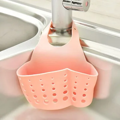 pink with gift Портативный держатель для раковины висячая дренажная корзина Регулируемая корзина для кухни висячая дренажная корзина сумка для ванной инструменты для хранения с бесплатным подарком - Цвет: pink with gift
