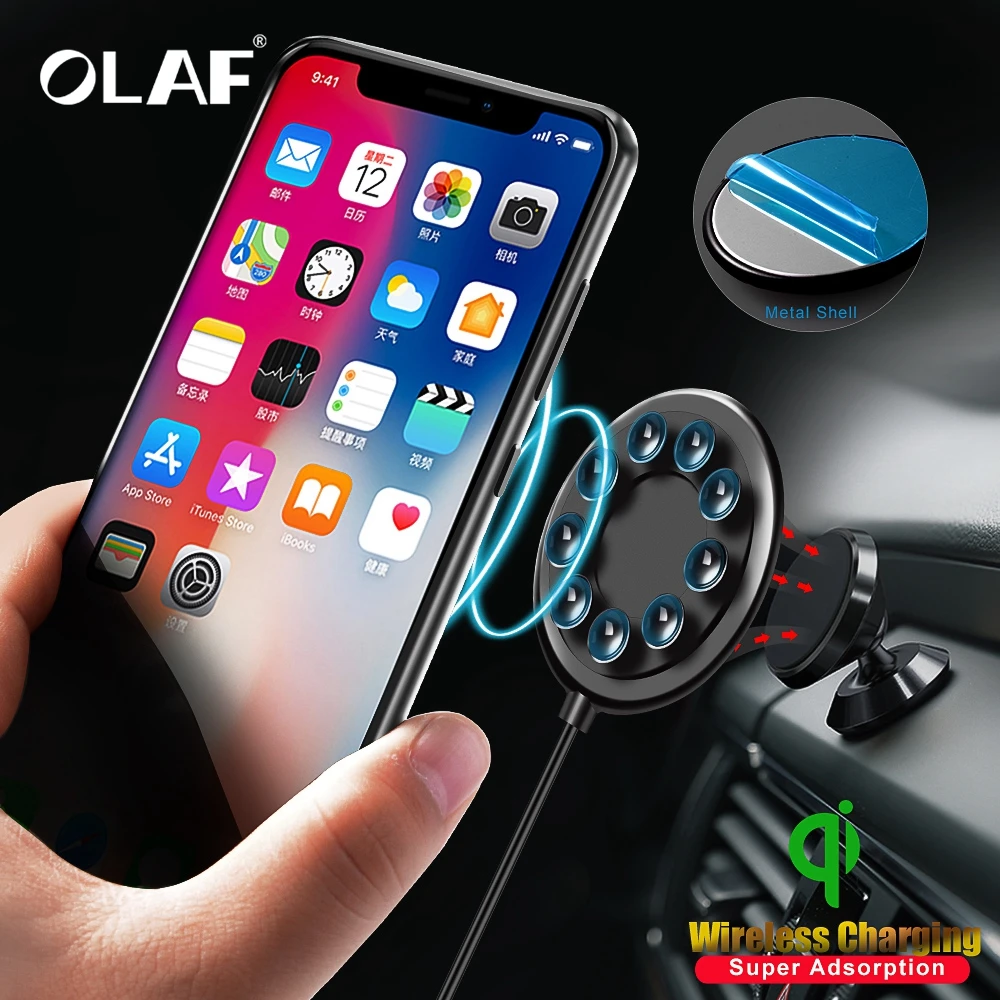 Олаф паук присоска Беспроводное зарядное устройство для iPhone XR XS Max портативная быстрая Беспроводная зарядка для samsung Note 9 8 S9+ S8 в автомобиле