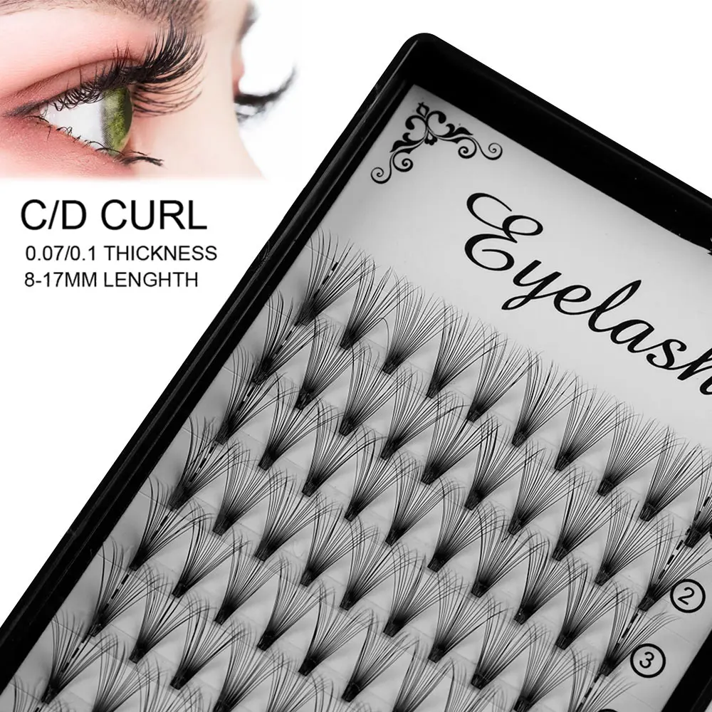 Объемные ресницы 3D для России Индивидуальные C D Curl Mink 8 17 мм трансплантатные