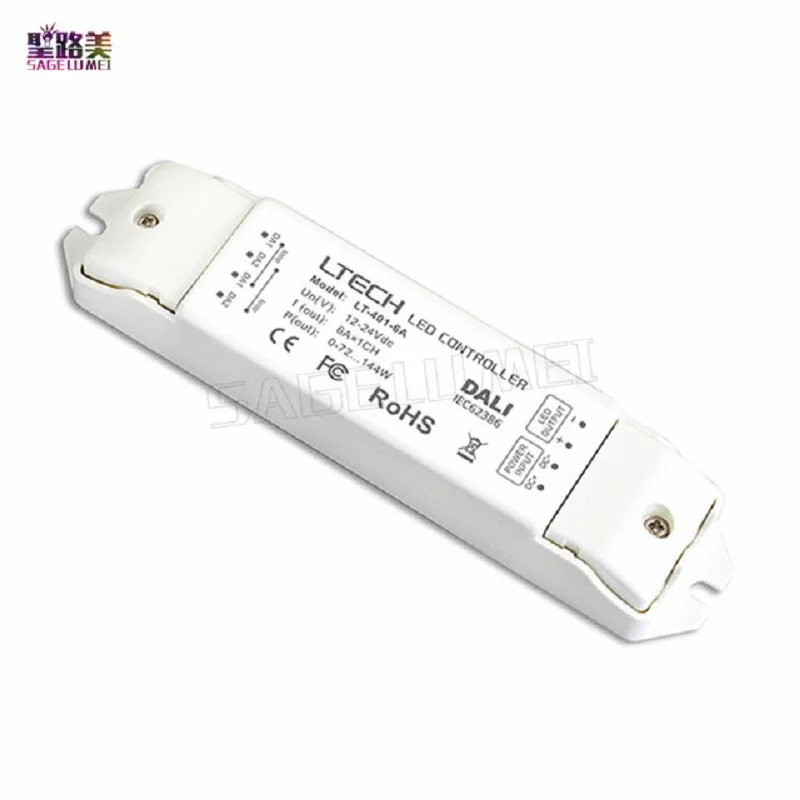 Ltech Dali Диммируемый драйвер светодиодов постоянного напряжения DC12V-24V вход 6A * 1CH