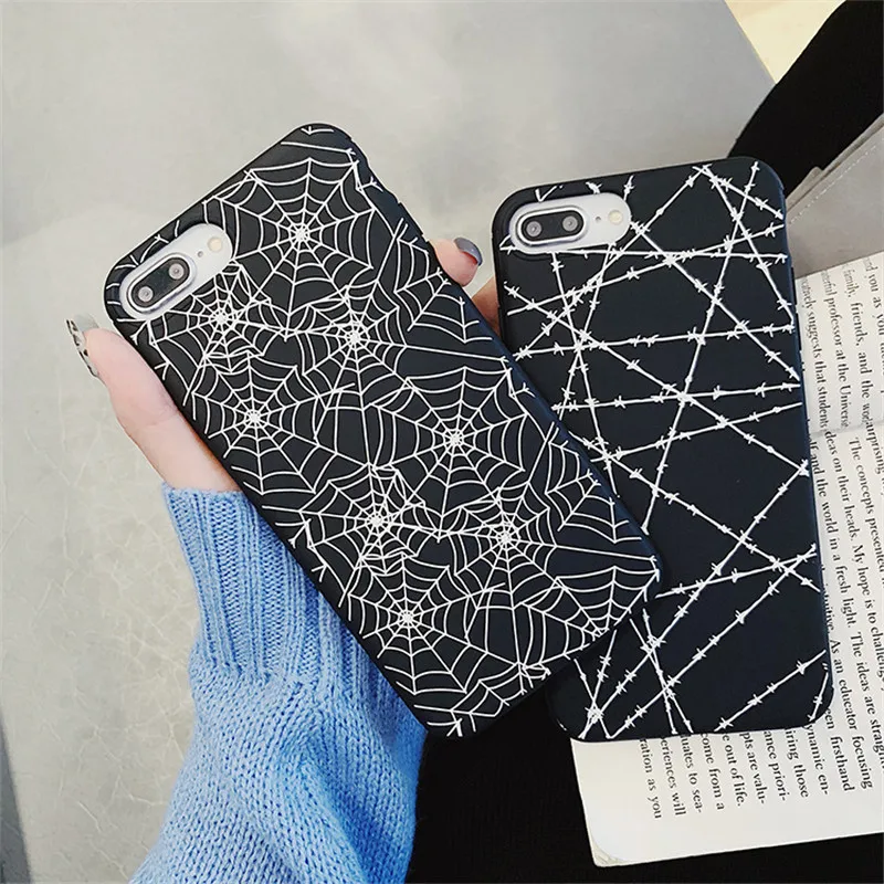JAMULAR Прохладный паутина Черный силиконовый чехол для телефона iPhone 6 6s плюс XR XS MAX X 8