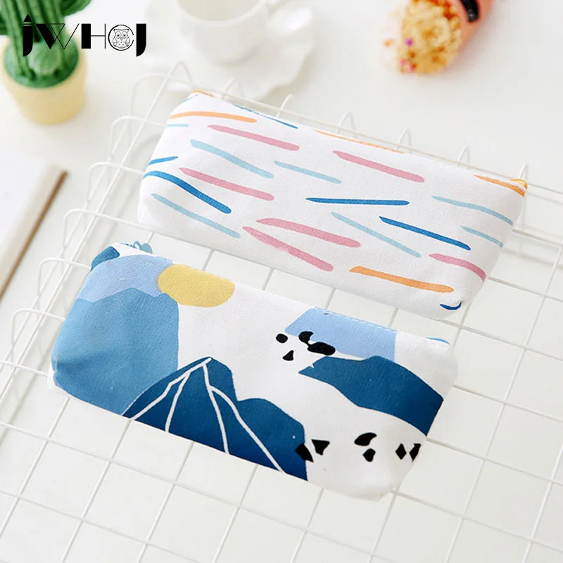 1 шт маленький свежий лес серии холст пенал сумка для карандашей пакет кошельки