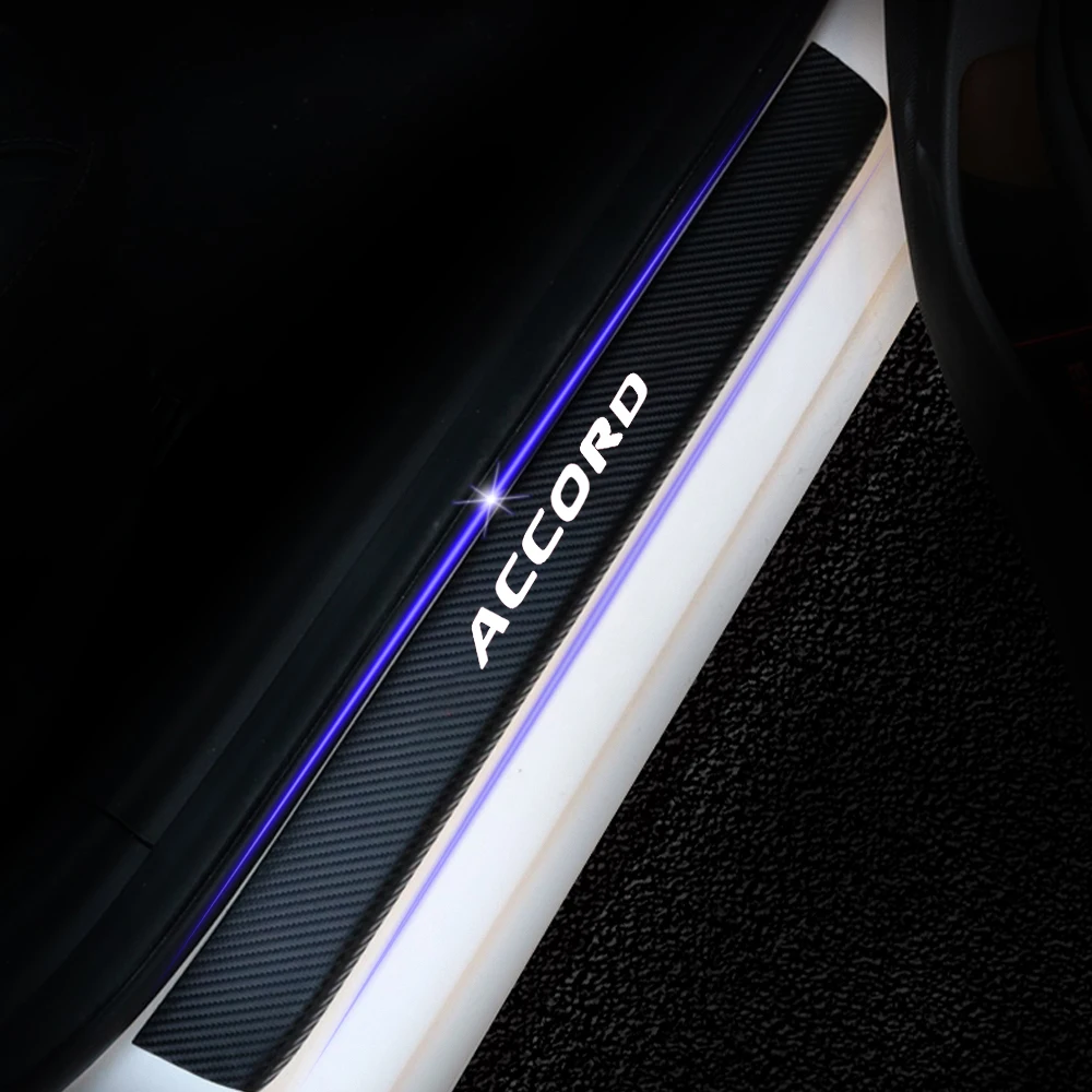 Накладка на порог двери автомобиля, Накладка на порог двери для Honda Accord, защита двери, 4D виниловая наклейка из углеродного волокна, автомобильные аксессуары, 4 шт