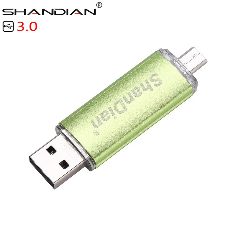 SHANDIAN USB 3,0 быстрая скорость OTG флеш-накопитель 64 Гб металлический USB флеш-накопитель 128 ГБ 32 ГБ 16 ГБ 8 ГБ двойное использование Флешка флеш-накопитель