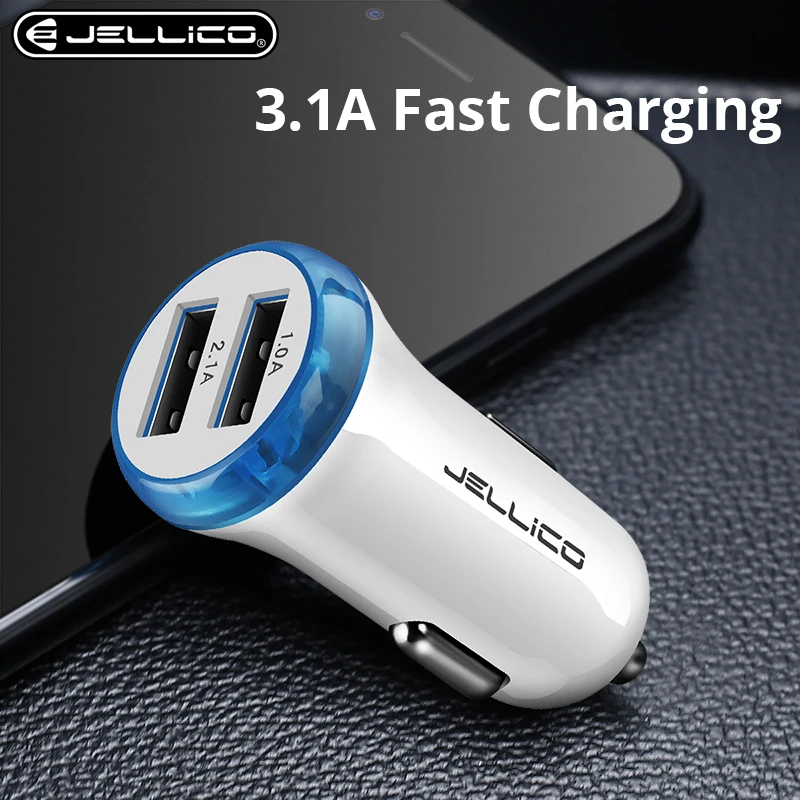 Jellico Dual USB Автомобильное зарядное устройство для телефона 5V 3.1A мобильный телефон