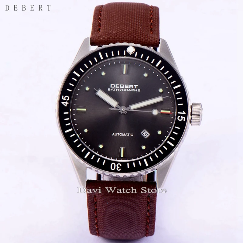 Автоматические часы с керамическим ободком и коричневым циферблатом 43 мм|watch