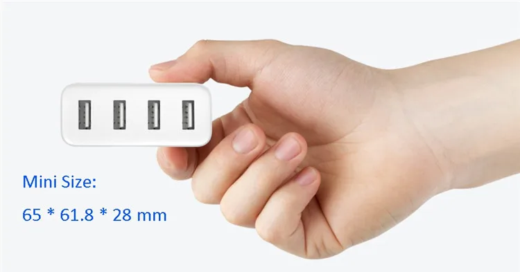 Оригинальное USB зарядное устройство Xiaomi 4 порта 5 В/7A 35 Вт дорожное настенное 2 А
