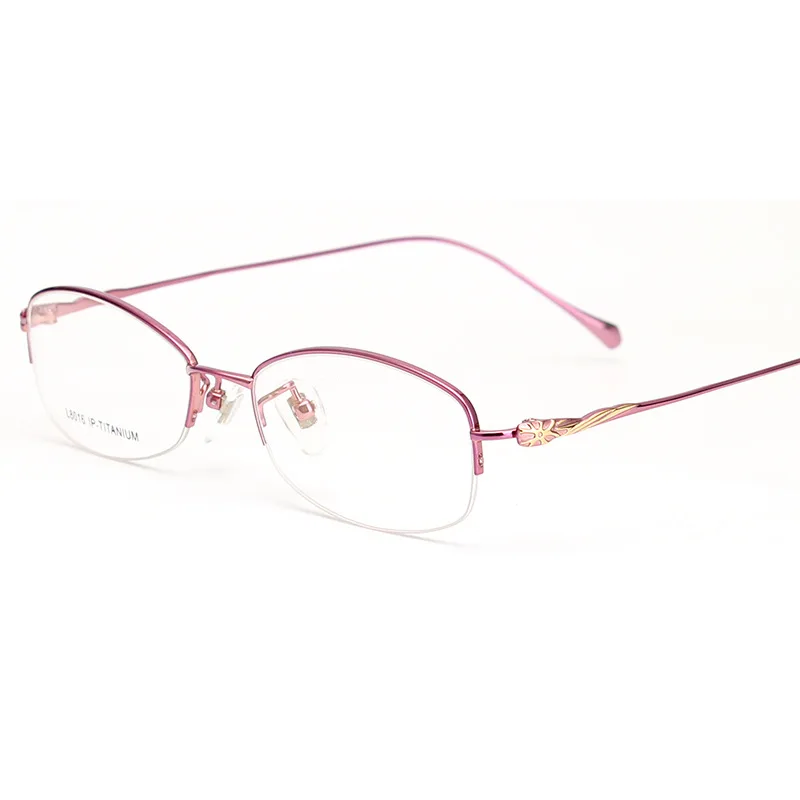 New Pure Titanium Women's Glasses Frame Ultra Light Without Foot Set Personality Fashion Myopia Temperament White Collar | Аксессуары