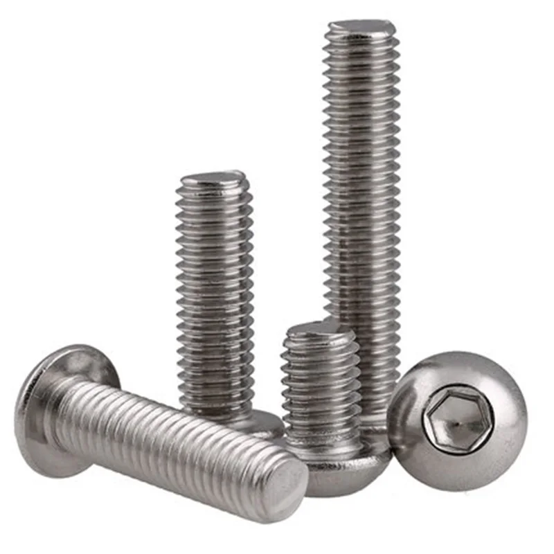 2pcs M10 304 stainless steel round head socket cap screw Hexagon side caps screws 16mm-50mm Length | Обустройство дома