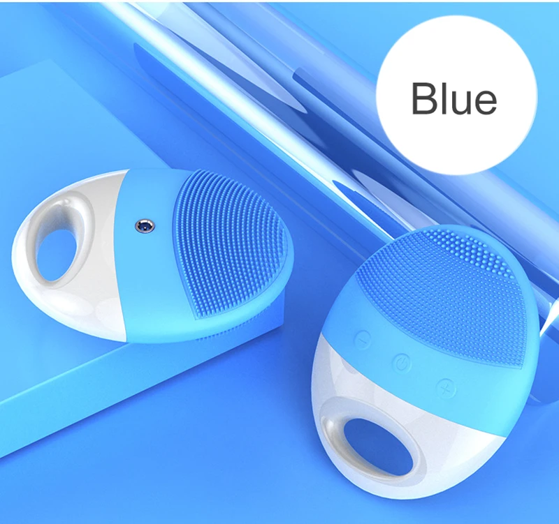 Портативная звуковая волна электрическая щетка для очищения лица Usb Заряженная силиконовая поры четыре блока Очищающая Вибрация очиститель лица ярко