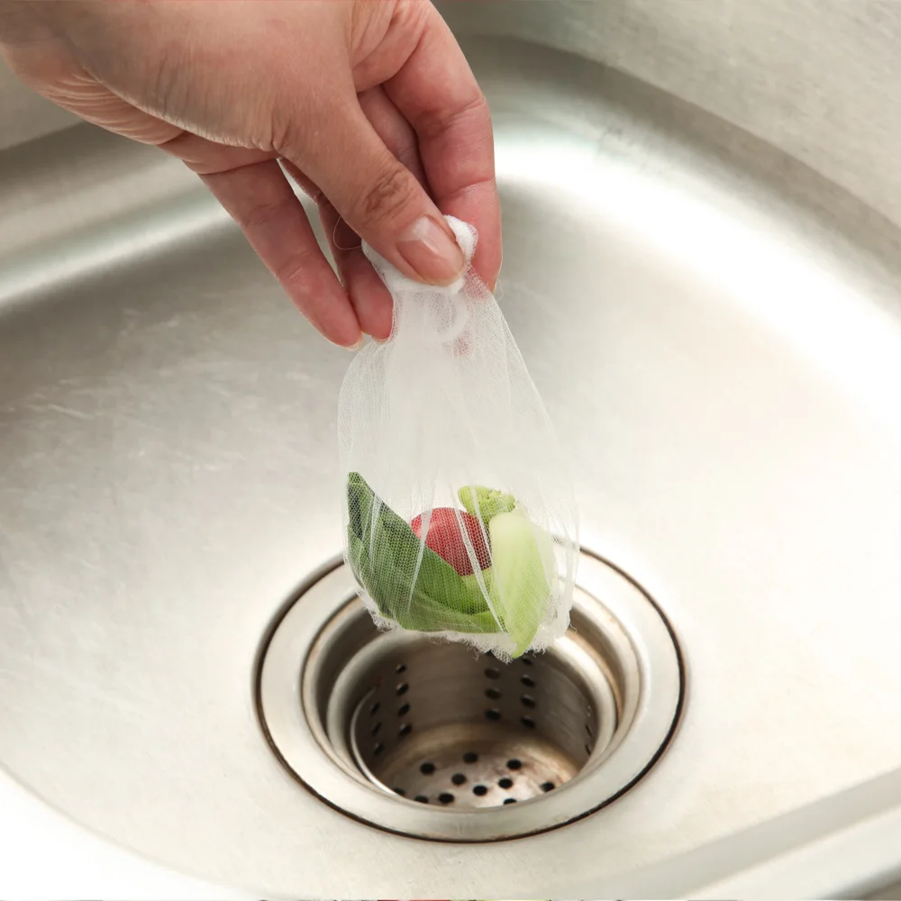 30/100 Pcs Residue Collector Sink Strainer Filter Net Bag Kitchen Bathroom Hair Isolation Clogging Prevent Drain 25 | Дом и сад