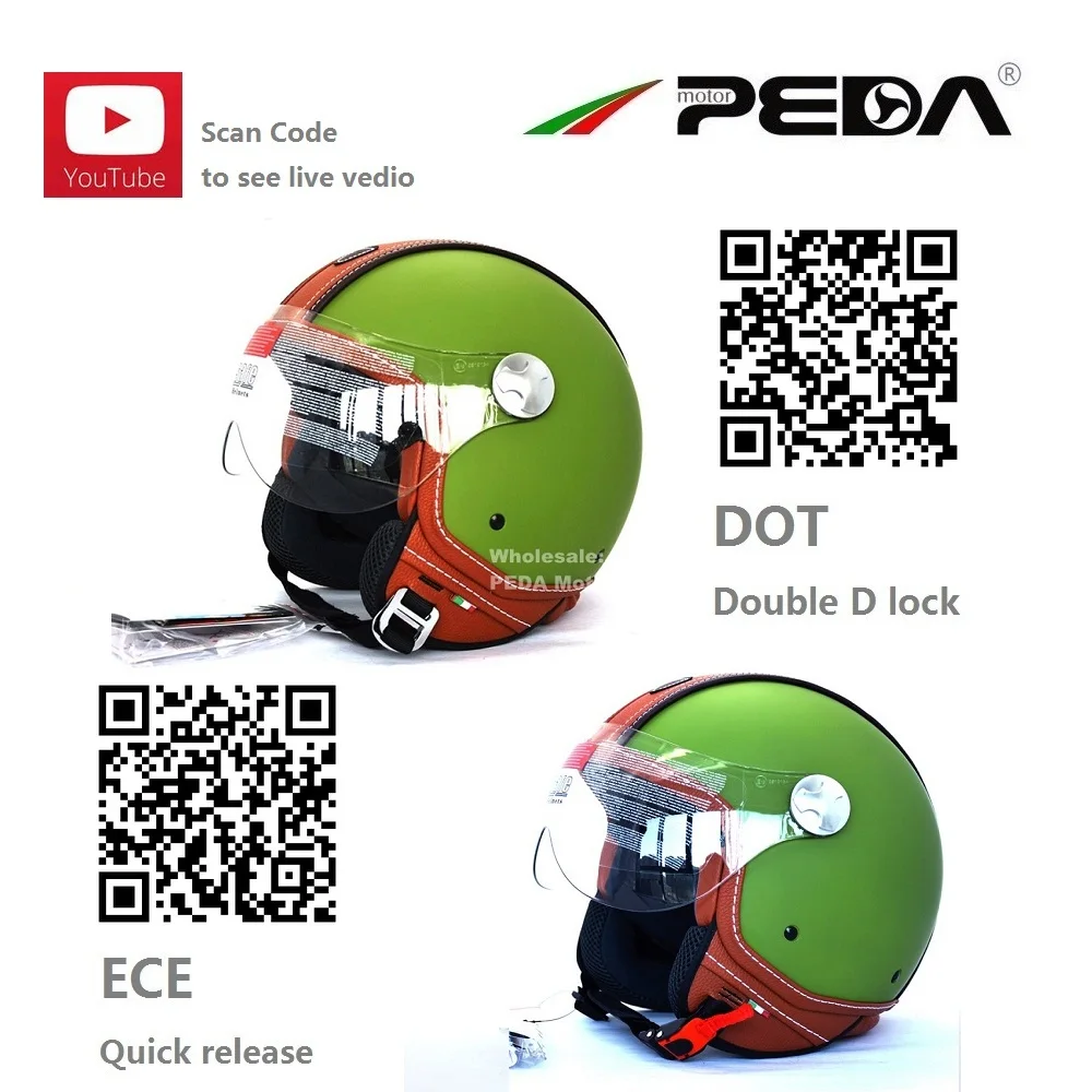 Винтажный кожаный мотоциклетный шлем унисекс с открытым лицом|open face|dot motorcycle