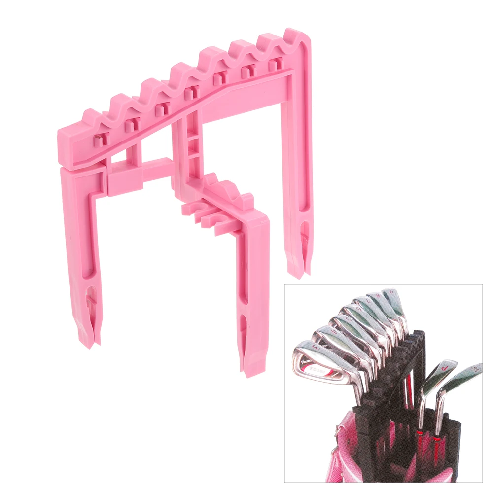 New Portable Set 9 Golf Iron Club Shafts Protection Holder Organizer Practice Tool Pink |