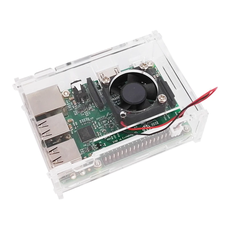 Чехол Raspberry PI raspberry pi B + Корпус с маленьким вентилятором фиксированным винтом