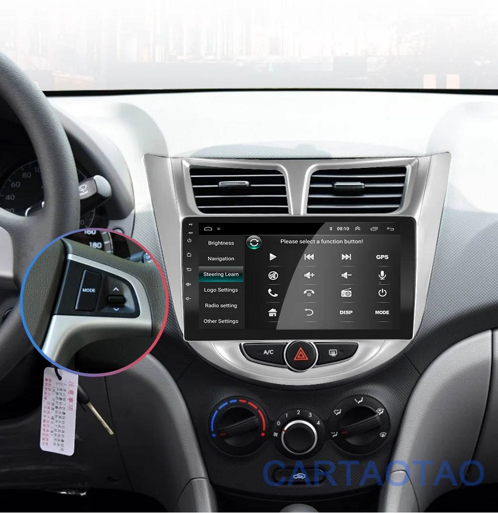 2G+ 32G " 2din Android 8,1 GO автомобильный dvd-плеер для Hyundai Solaris Accent Verna 2010- автомобильный Радио gps навигация wifi плеер