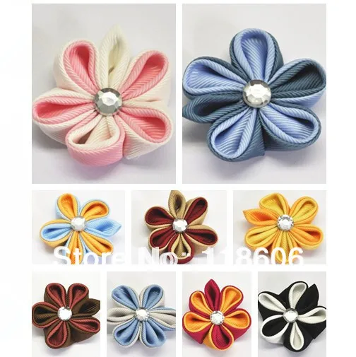 Горячая Распродажа 60 шт./лот (каждый стиль) Новый дизайн модный цветок Kanzashi