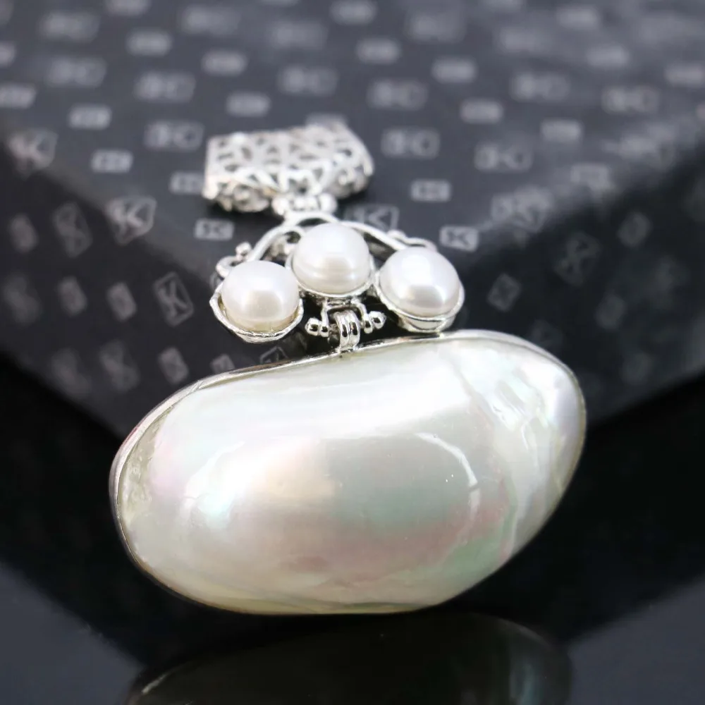 Бусины из искусственного жемчуга 47 х20 мм|shell pendant|abalone shell pendantfreshwater pearl pendant |