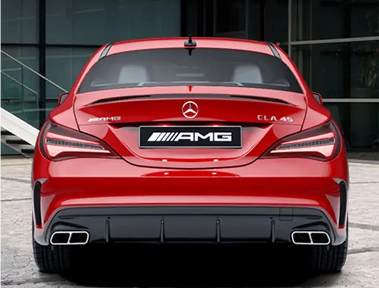 4 выхода заднего бампера распылитель АБС с выхлопная система для Benz W117 CLA45 CLA180 CLA200 CLA250 CLA класс