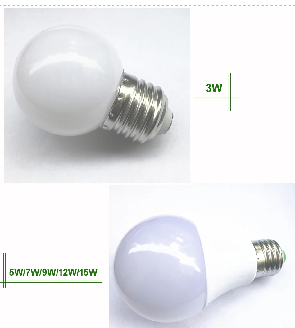 Светодиодная лампа E27 7 Вт 9 12 15 220 В 110 SMD2835 энергосберегающая 360 градусов
