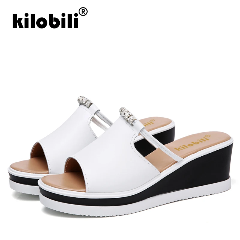 Kilobili/2019 г. женские Вьетнамки Босоножки на платформе босоножки высоком каблуке с
