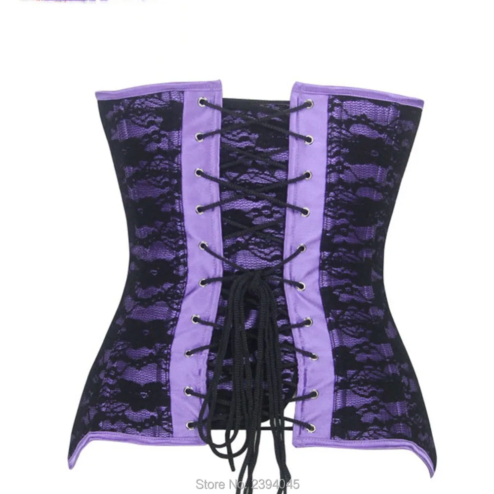 Женский Готический кружевной атласный корсет бюстье со стальными косточками на