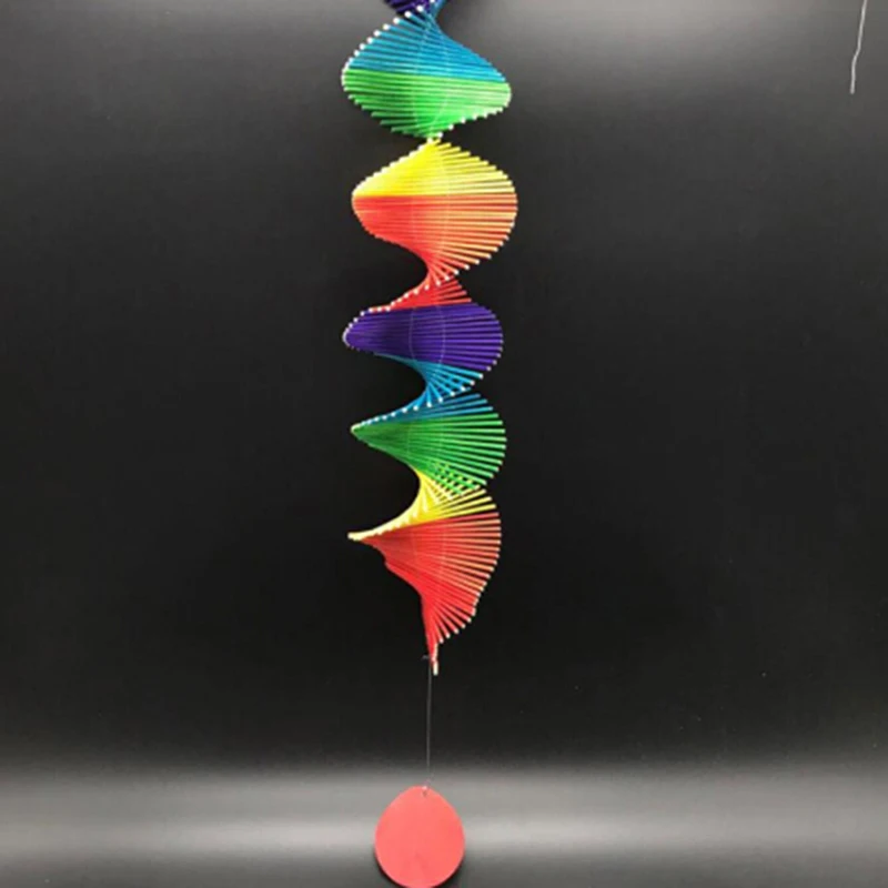 Новые Красочные Главная Wisted Радуга Wind Chime кулон открытый украшение садового