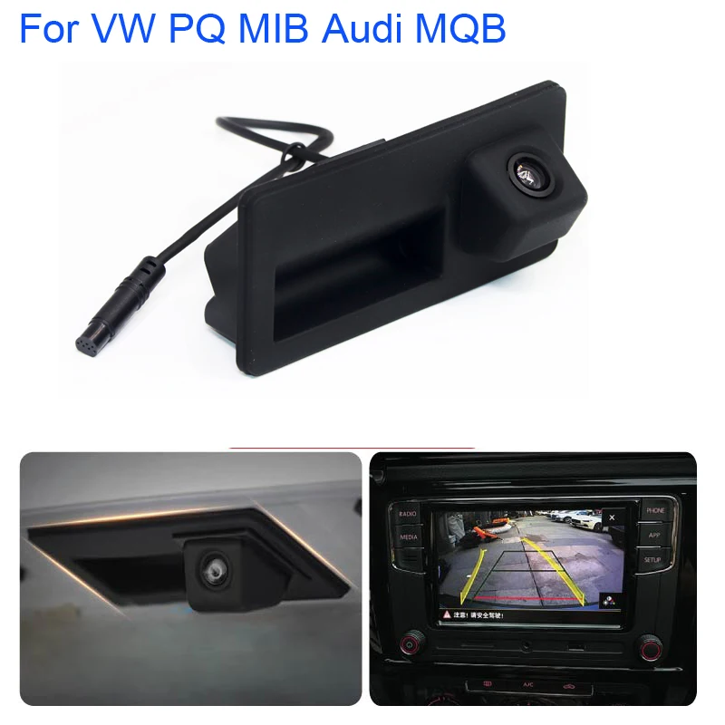 1080P RCD330 Автомобильная камера заднего вида с ручкой багажника для AUDI VW MQB PQ MIB Passat B6