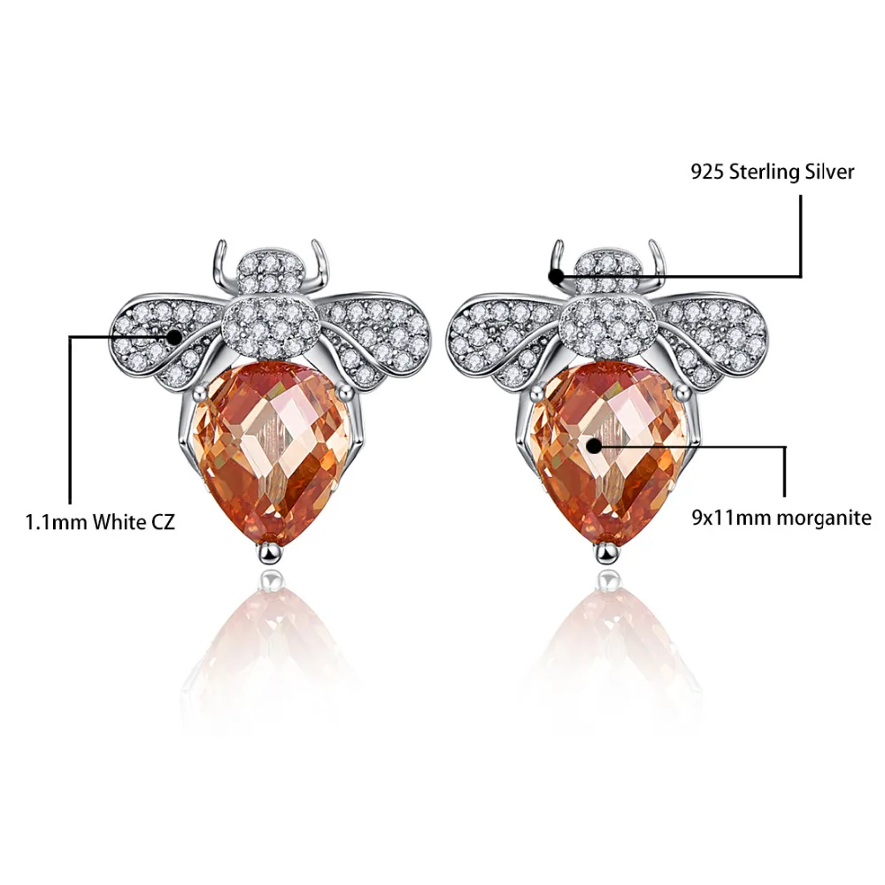 Jrose 100% Аутентичные 925 стандарт стерлингового серебра шампанского серьги в виде