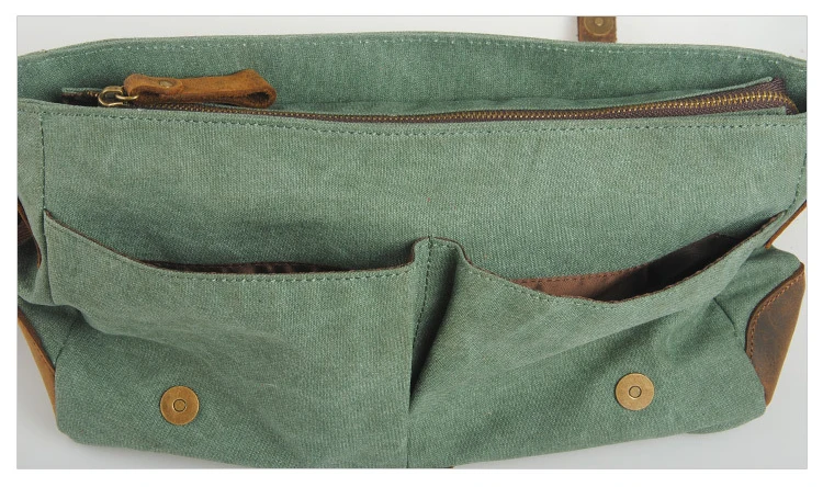 Винтажные холщовые + кожаные сумки через плечо в стиле милитари мужская сумка