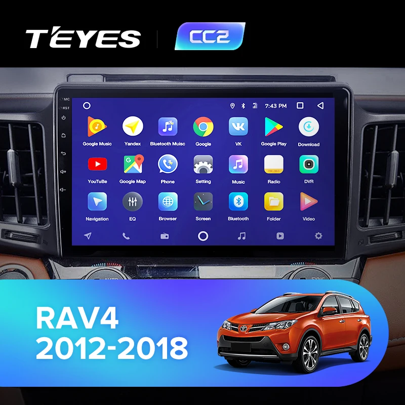 TEYES CC2 Штатная магнитола для Тойота РАВ4 4 XA40 5 XA50 Toyota RAV4 4 XA40 5 XA50 2012 Android 8.1, до 8-ЯДЕР, до 4+ 64ГБ 32EQ+ DSP 2DIN автомагнитола 2 DIN DVD GPS мультимедиа автомобиля головное устройство