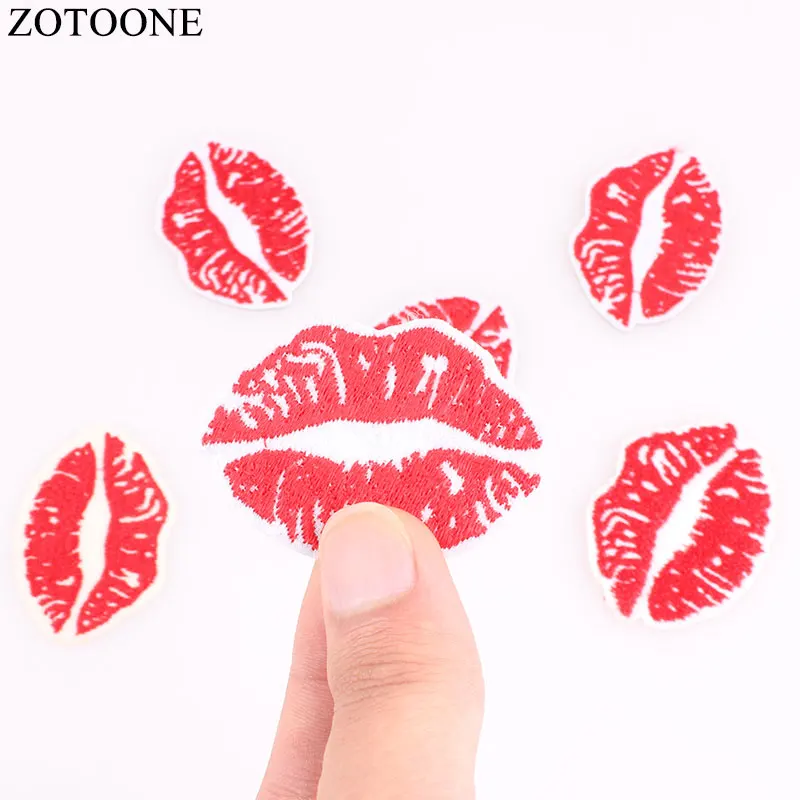 ZOTOONE 10 шт./лот нашивка для губ вышитые термоклейкие нашивки одежды Сделай Сам губы