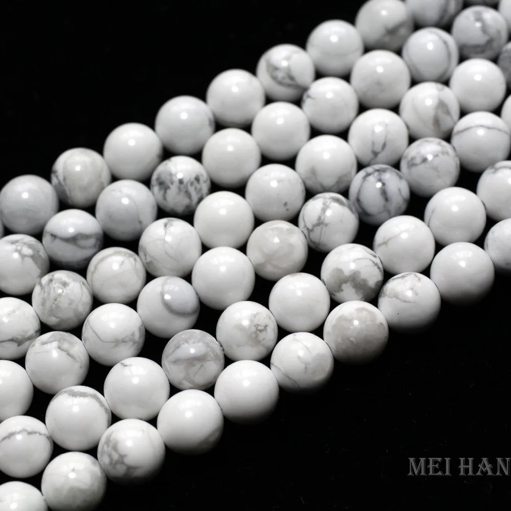 Meihan натуральный 6 мм 8 10 Howlite Гладкий Круглый бисер для создания ювелирных изделий
