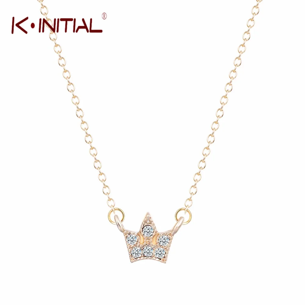 Кулон Kinitial CZ с прозрачным кристаллом император Королевская корона король