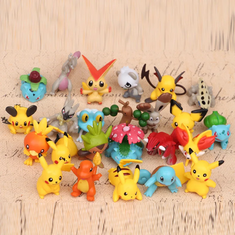 

24pcs/set 4-5cm Anime Toys for Kids Birthday Christmas Gifts Cartoon Anime pkm Action Figure Toys Model Decoration