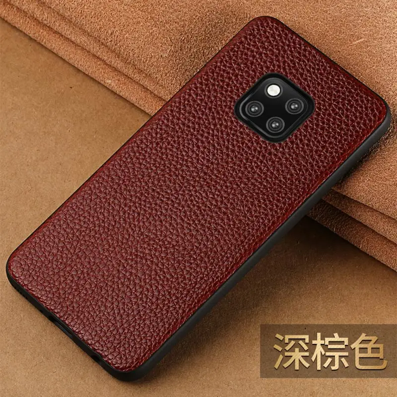 brown Роскошный кожаный чехол для телефона для huawei mate 20 20Pro 10 pro 9Pro honor 8X V20 Nova 4 Чехлы для huawei P SMART p30 - Цвет: brown