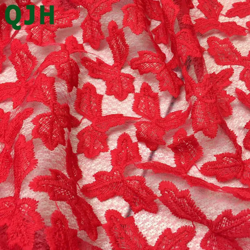 QJH Фирменная Новинка изысканные листья Алмазная вышивка африканская кружевная ткань женская одежда французская вуаль кружевная ткань