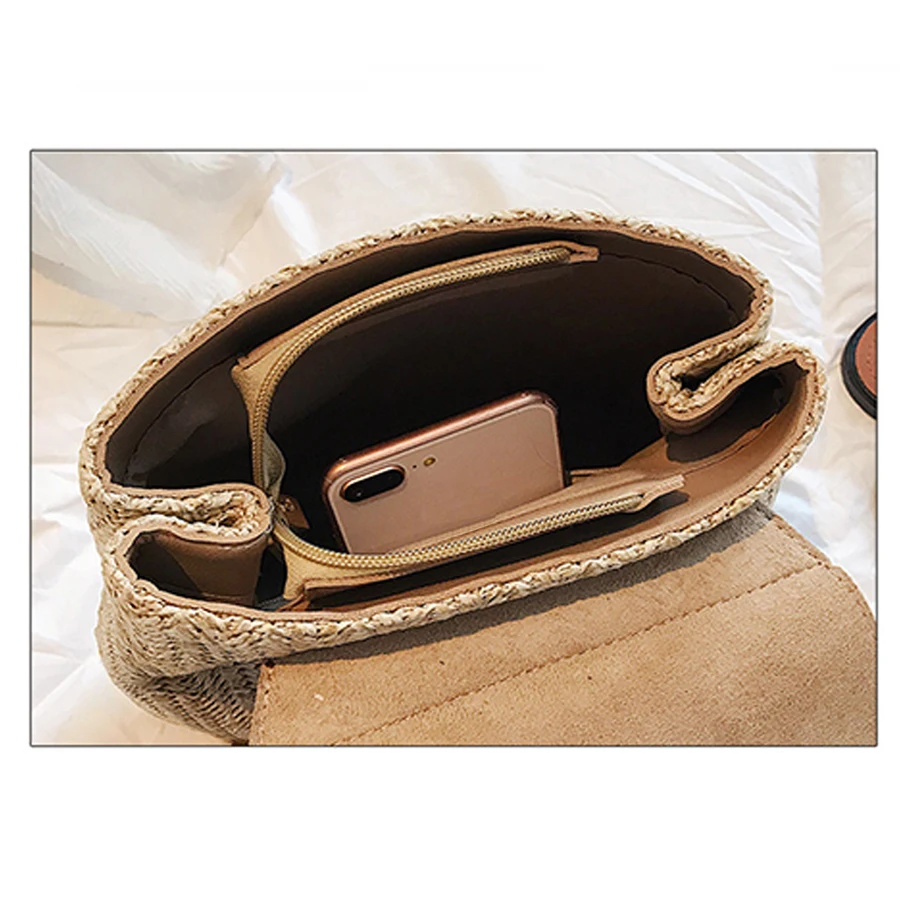 Черный розовый плетеная солома женский рюкзак Мини Маленькие Школьные Сумки из